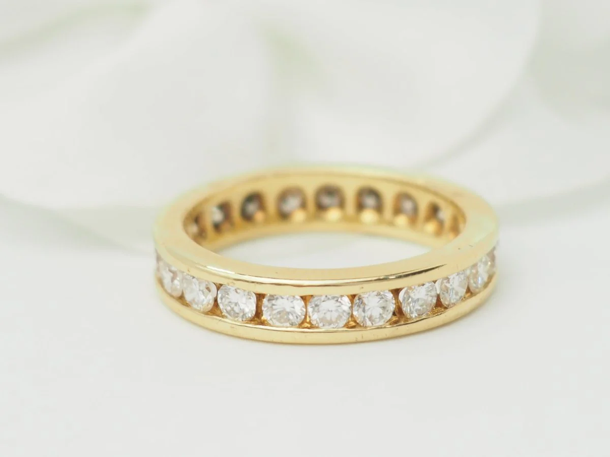 Alliance tour complet en or jaune et diamants 1,32ct - Image 4