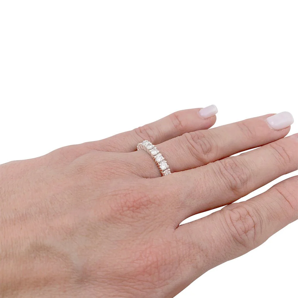 Alliance tour complet or blanc, diamants - Image 2
