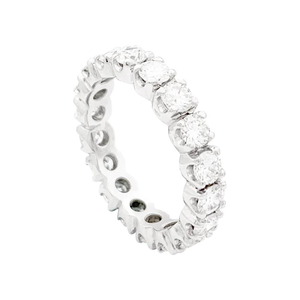 Bague Alliance en or blanc et diamants - Image 4