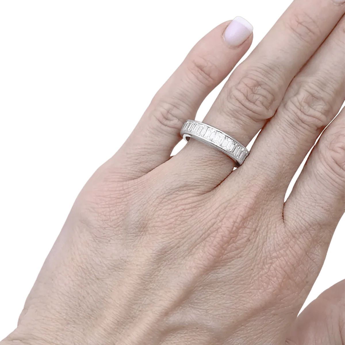 Bague Alliance en platine et diamants - Image 2