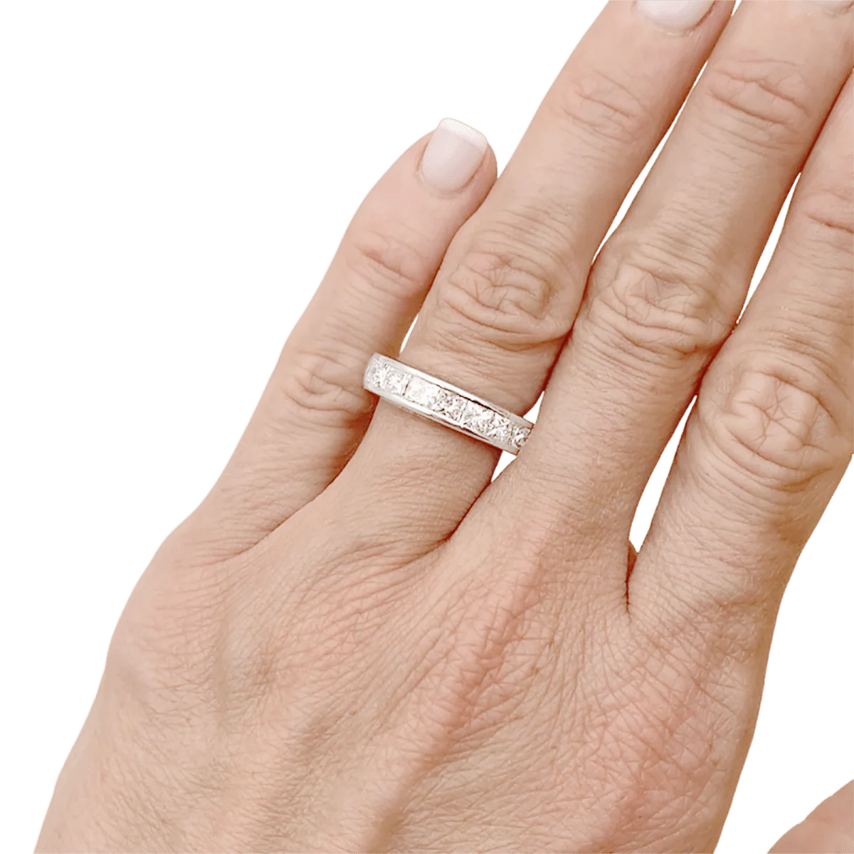 Bague Alliance en platine et diamants - Image 2