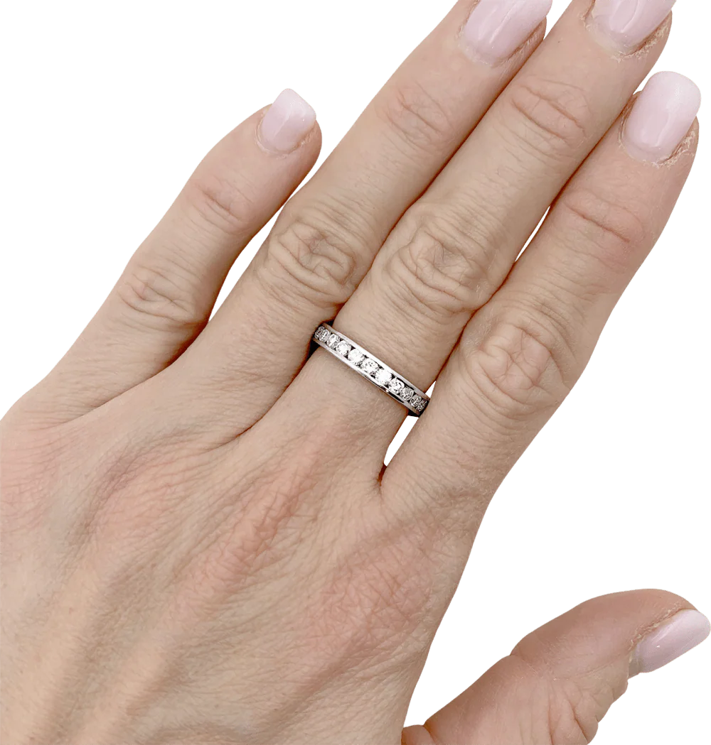 Bague Alliance en platine et diamants - Image 2