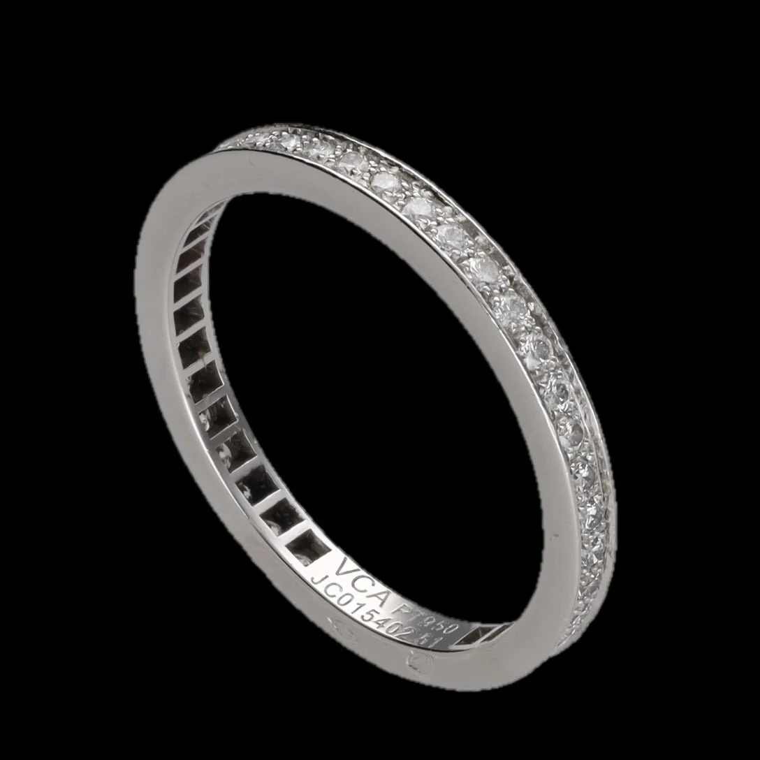 Bague Alliance VAN CLEEF & ARPELS "Romance" en platine et diamants - Image 3