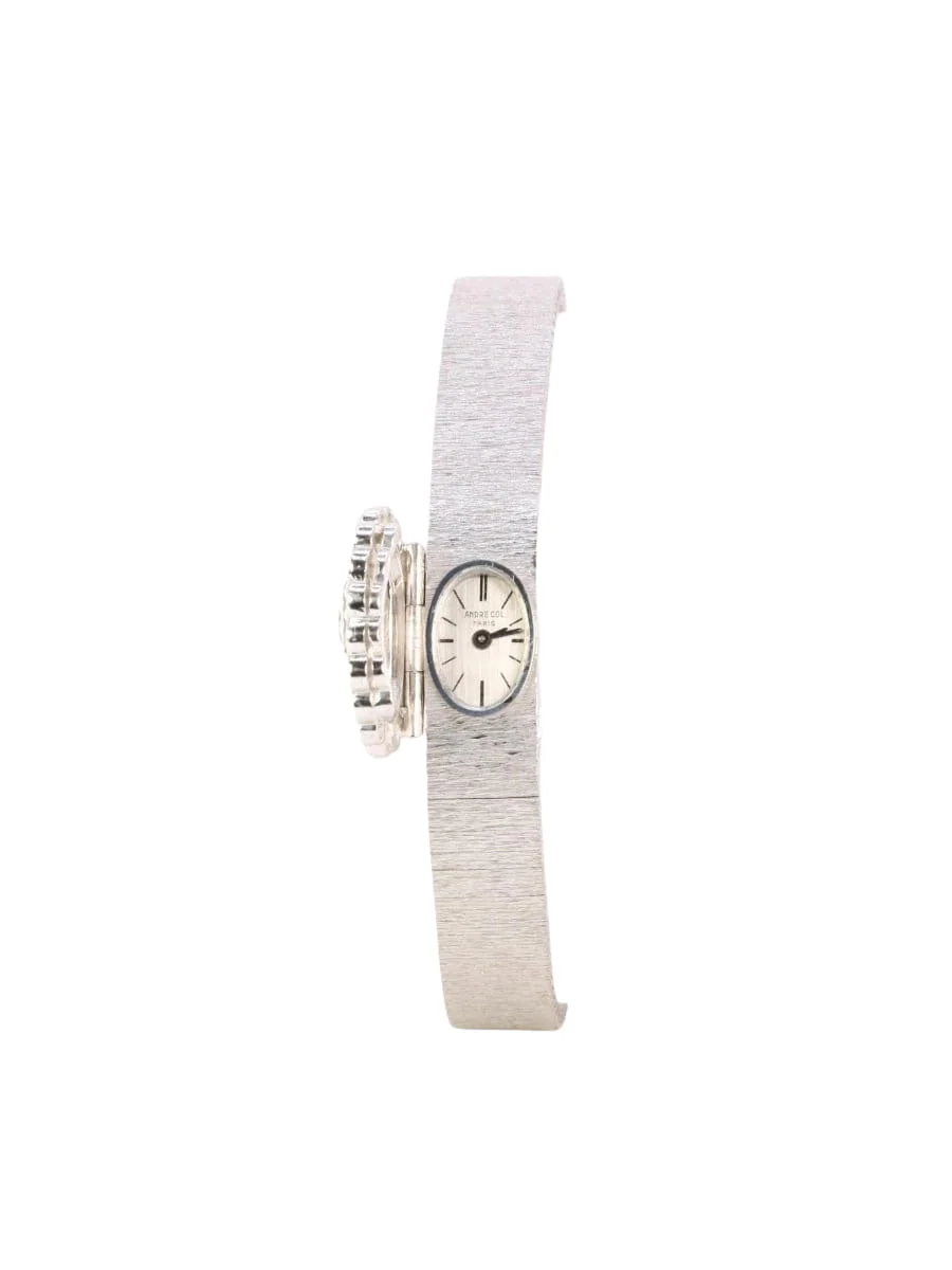 ANDRE COL Montre à secret or blanc diamants