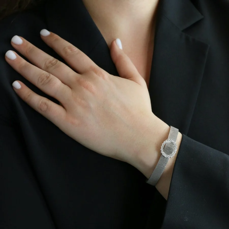 ANDRE COL Montre à secret or blanc diamants - Image 13