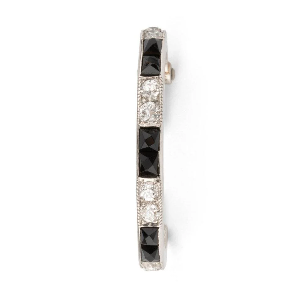 Anneau de foulard CARTIER en or blanc, onyx et diamants