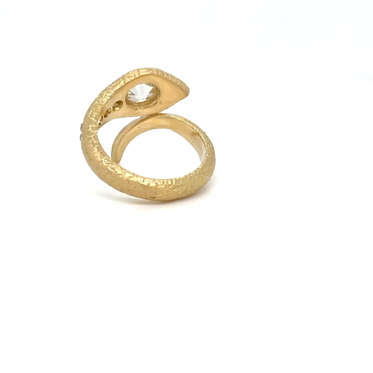 Antique Diamond Coiled Snake Engraved Ring - Image 5