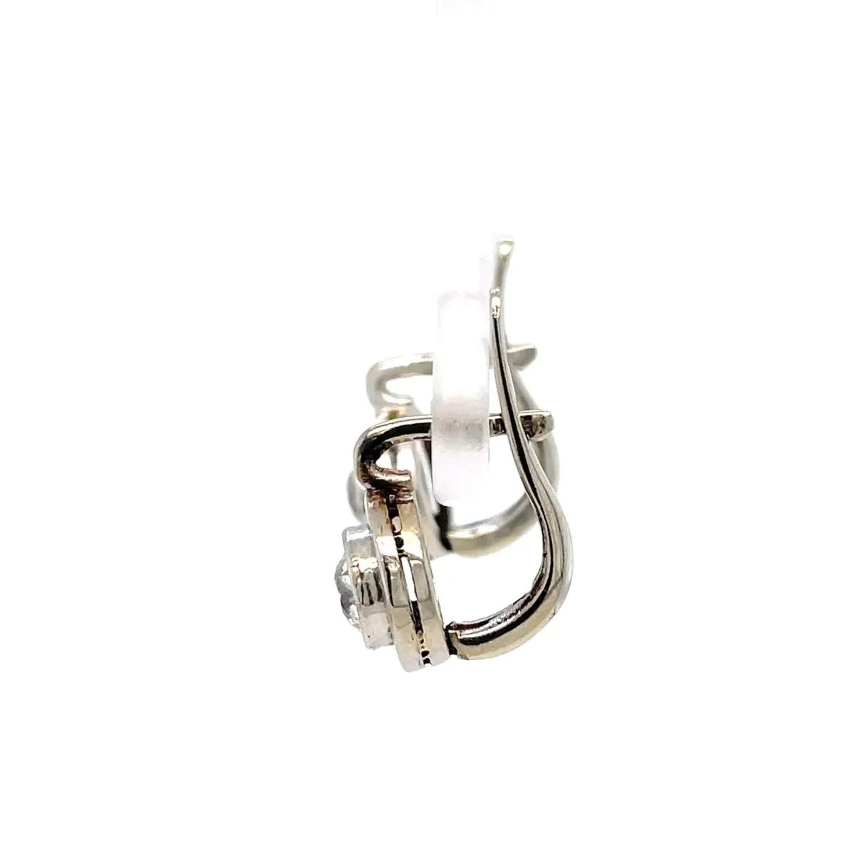 Boucles d'oreilles clips en or avec solitaire et diamants de taille ancienne - Image 5