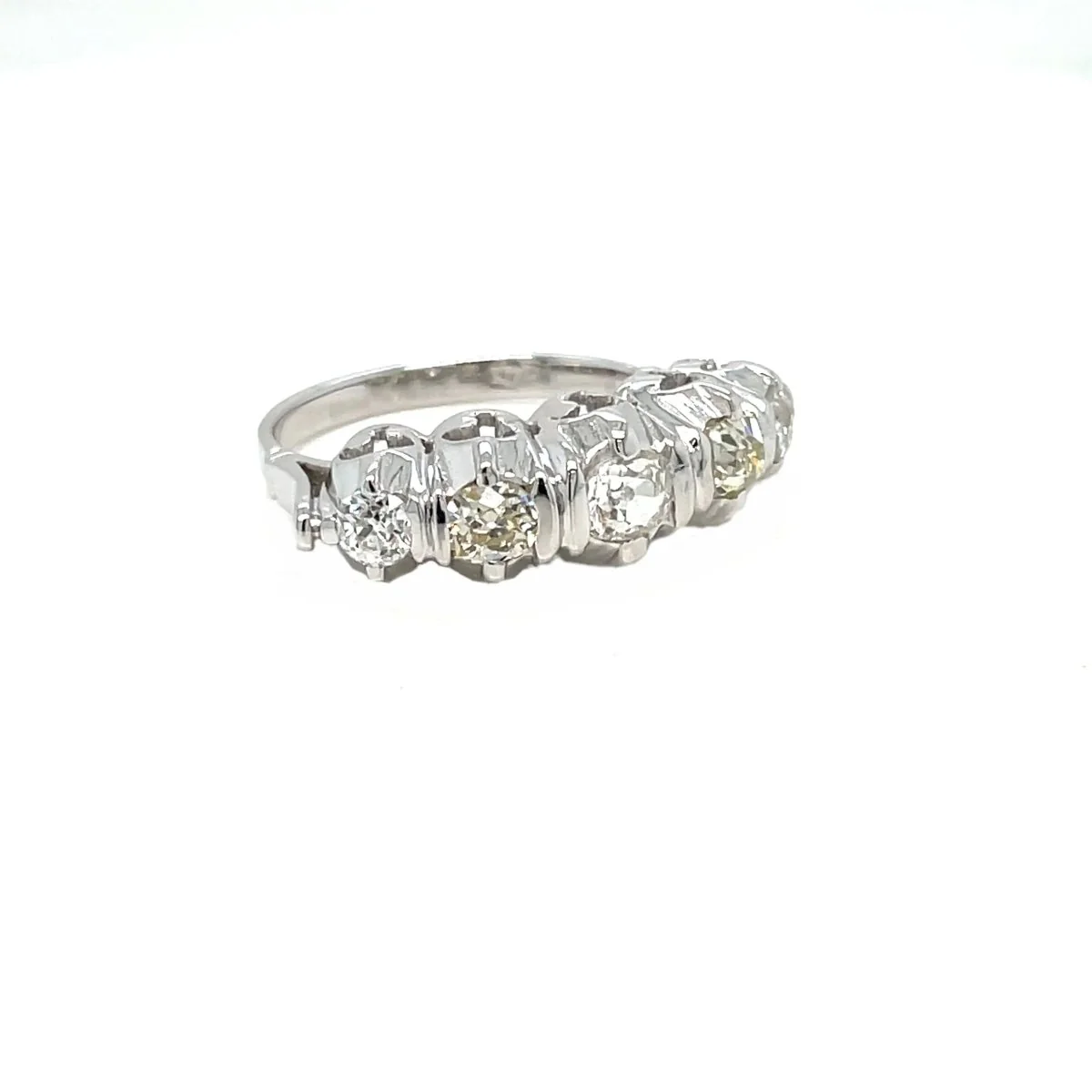Bague en or Art déco 1,30 TWC diamant 'Five-Stone' (cinq pierres) - Image 3