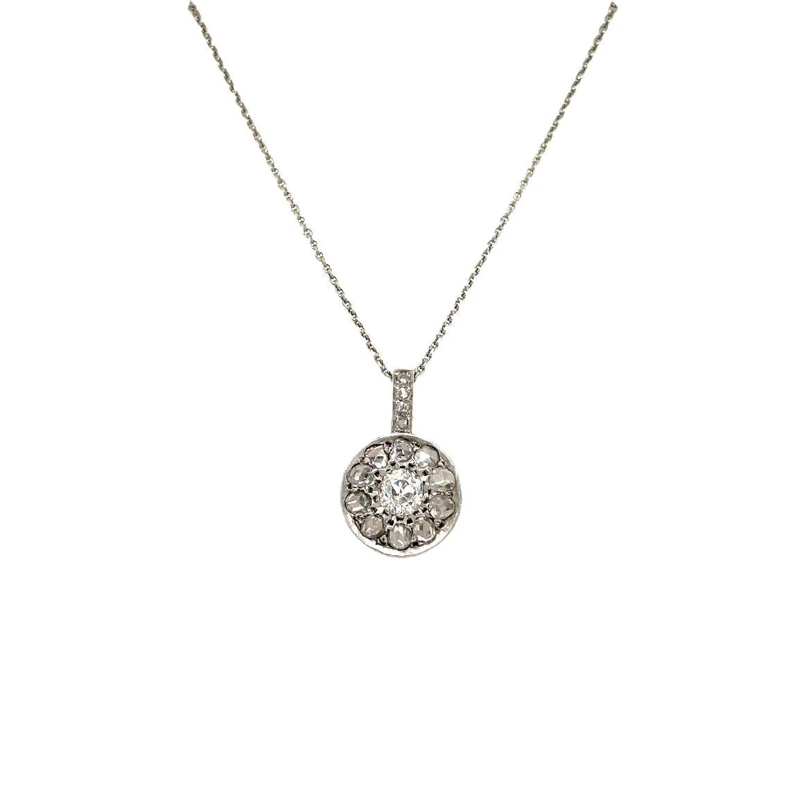 Art Deco 2.10 Carat Diamond Pendant Necklace - Image 4