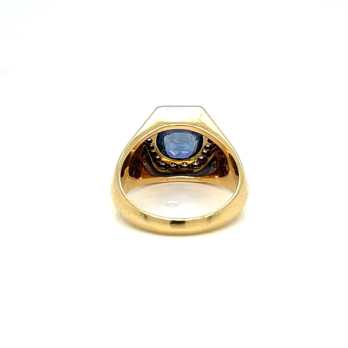Art Deco Certified Unheated 2.50 Carat Sapphire Diamond Platinum Gold Ring - Image 5