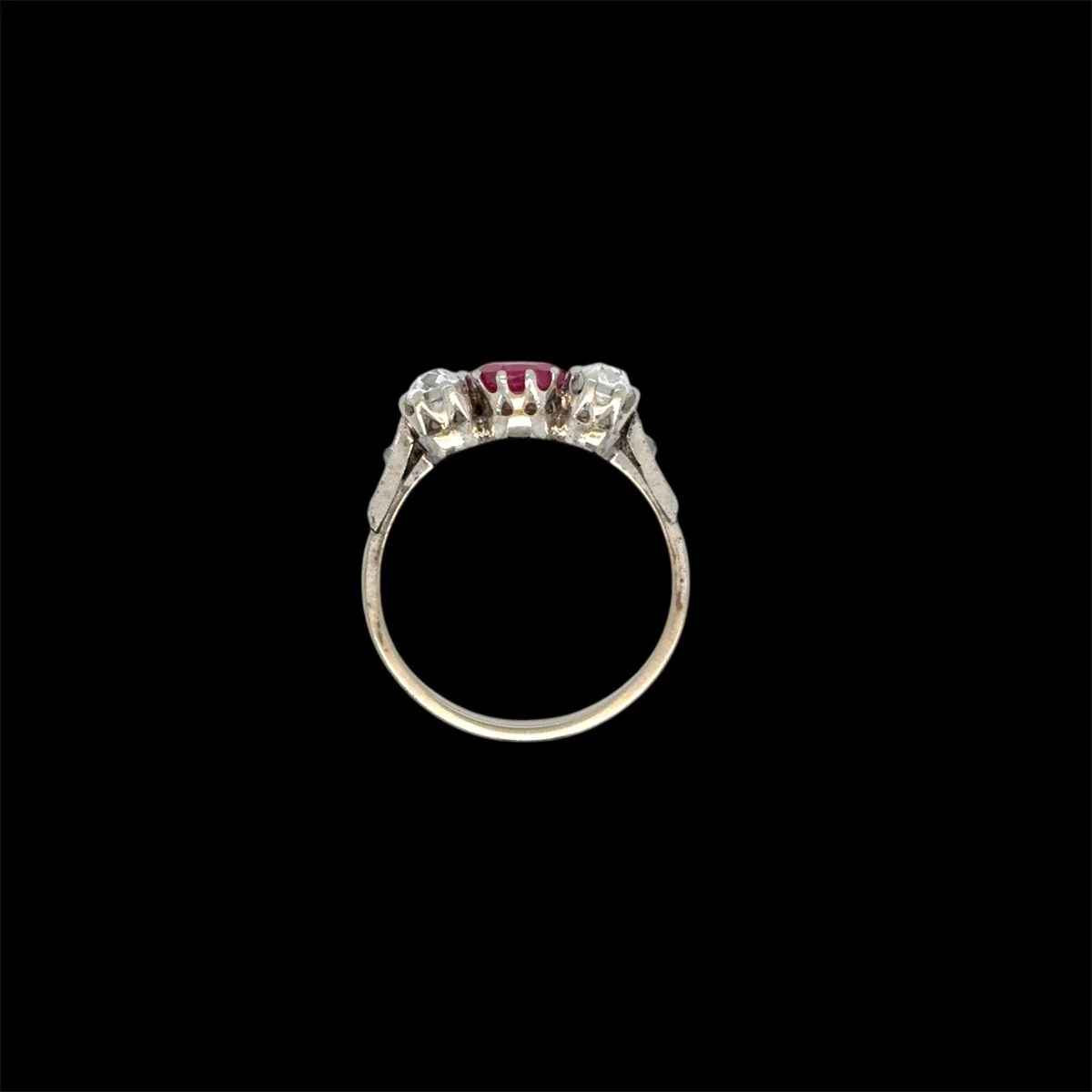 Art Deco Certified Unheated Burmese Ruby Diamond Gold Ring - Image 2
