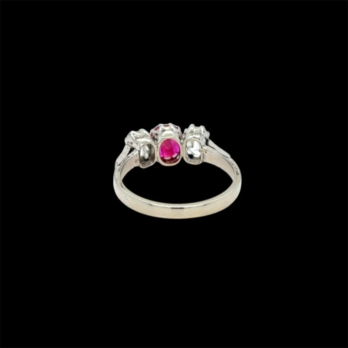 Art Deco Certified Unheated Burmese Ruby Diamond Gold Ring - Image 3