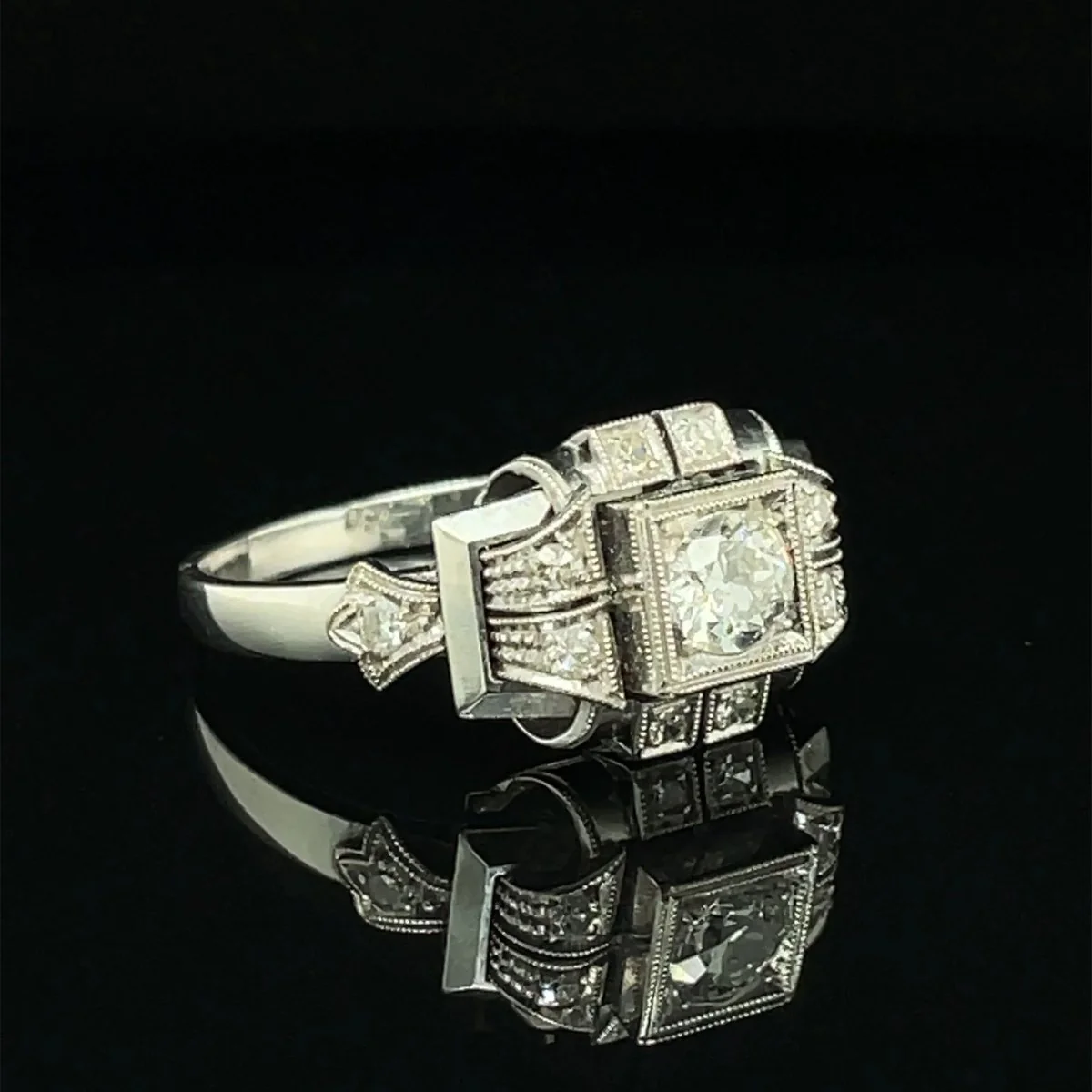 Art Deco Diamond Engagement Ring - Image 12