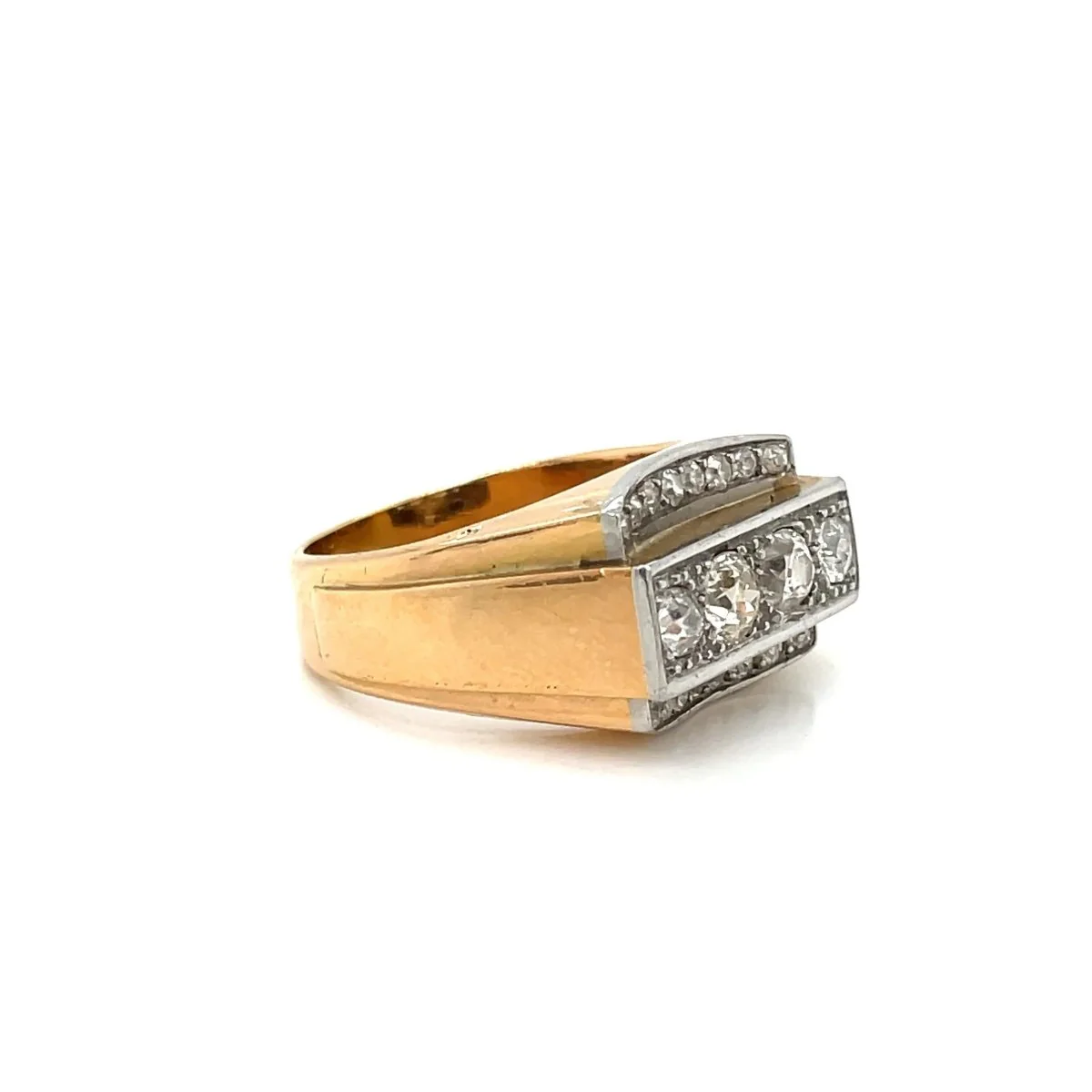 Art Deco Diamond Gold Cocktail Ring - Image 3