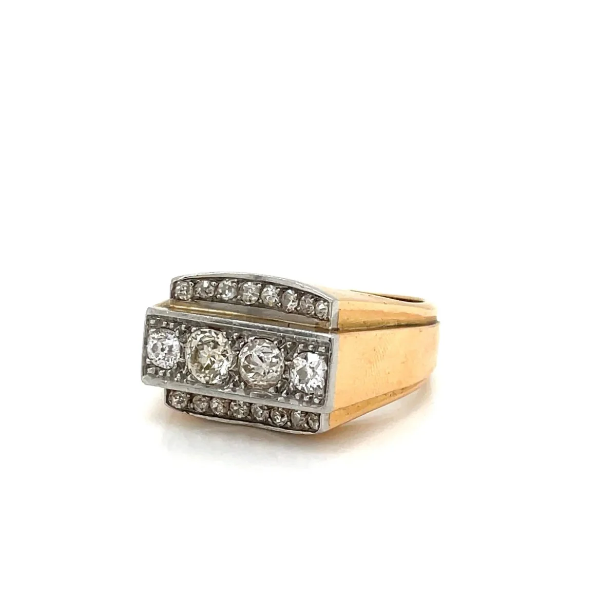 Art Deco Diamond Gold Cocktail Ring - Image 5