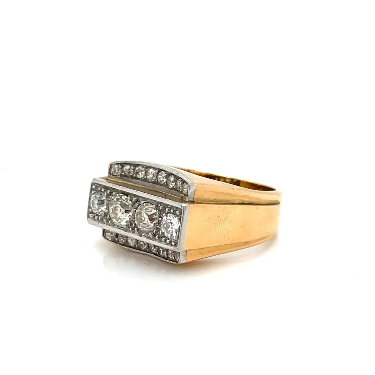 Art Deco Diamond Gold Cocktail Ring - Image 6