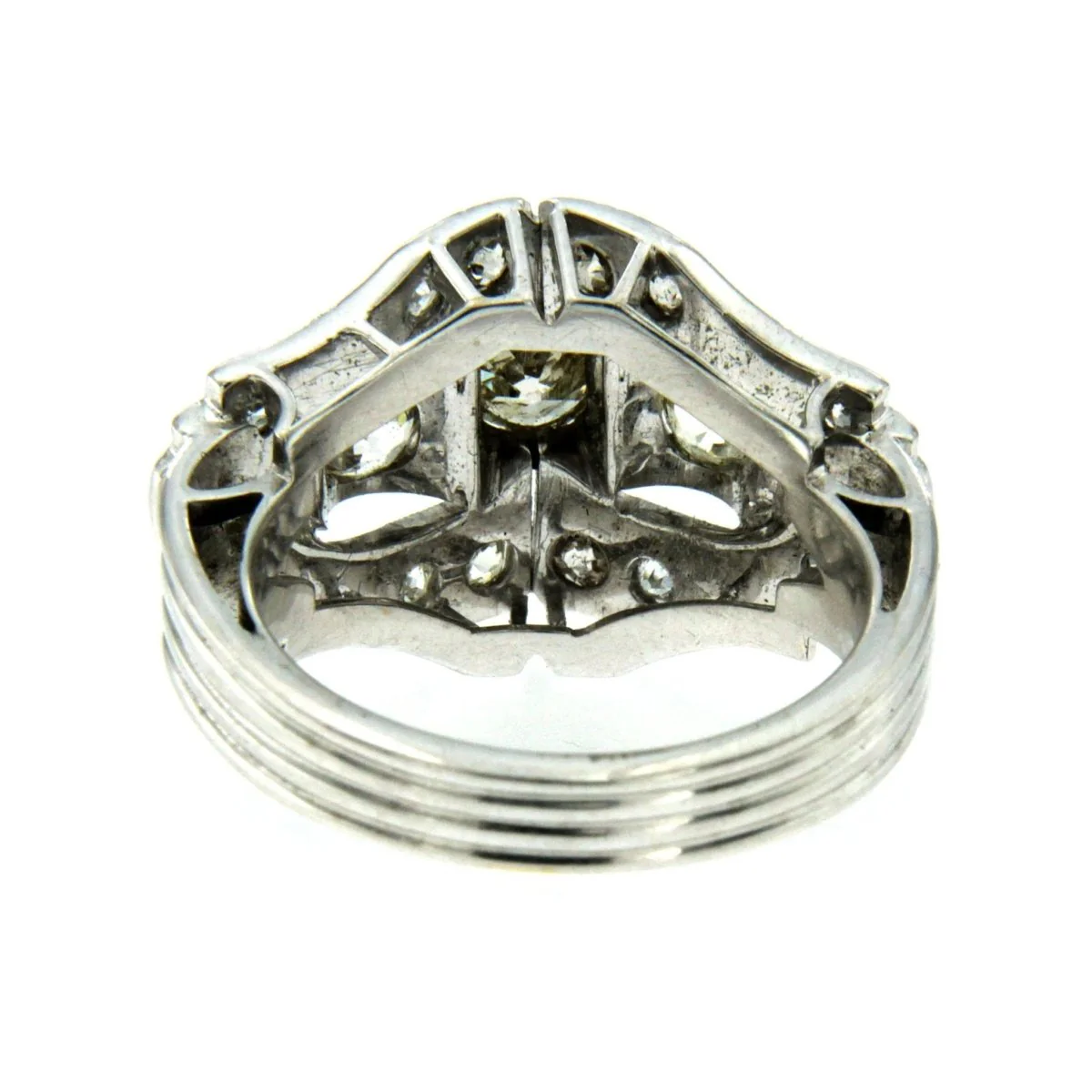 Bague Art déco en or blanc et diamant - Image 4