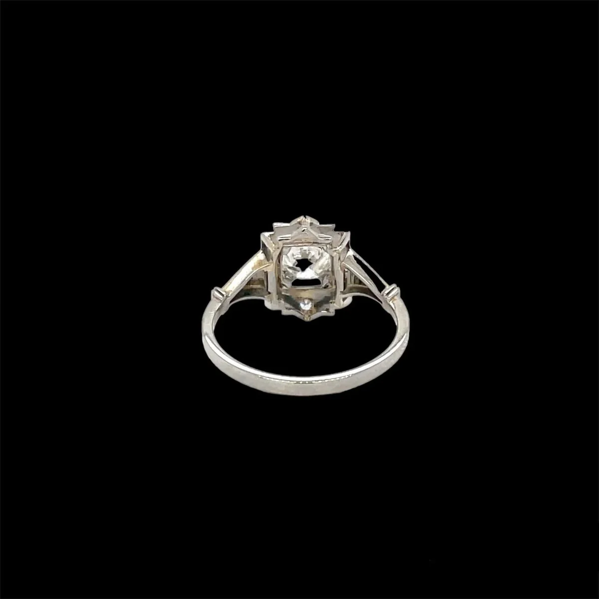 Art Deco Diamond Plaque Filigree Engagement Ring - Image 5