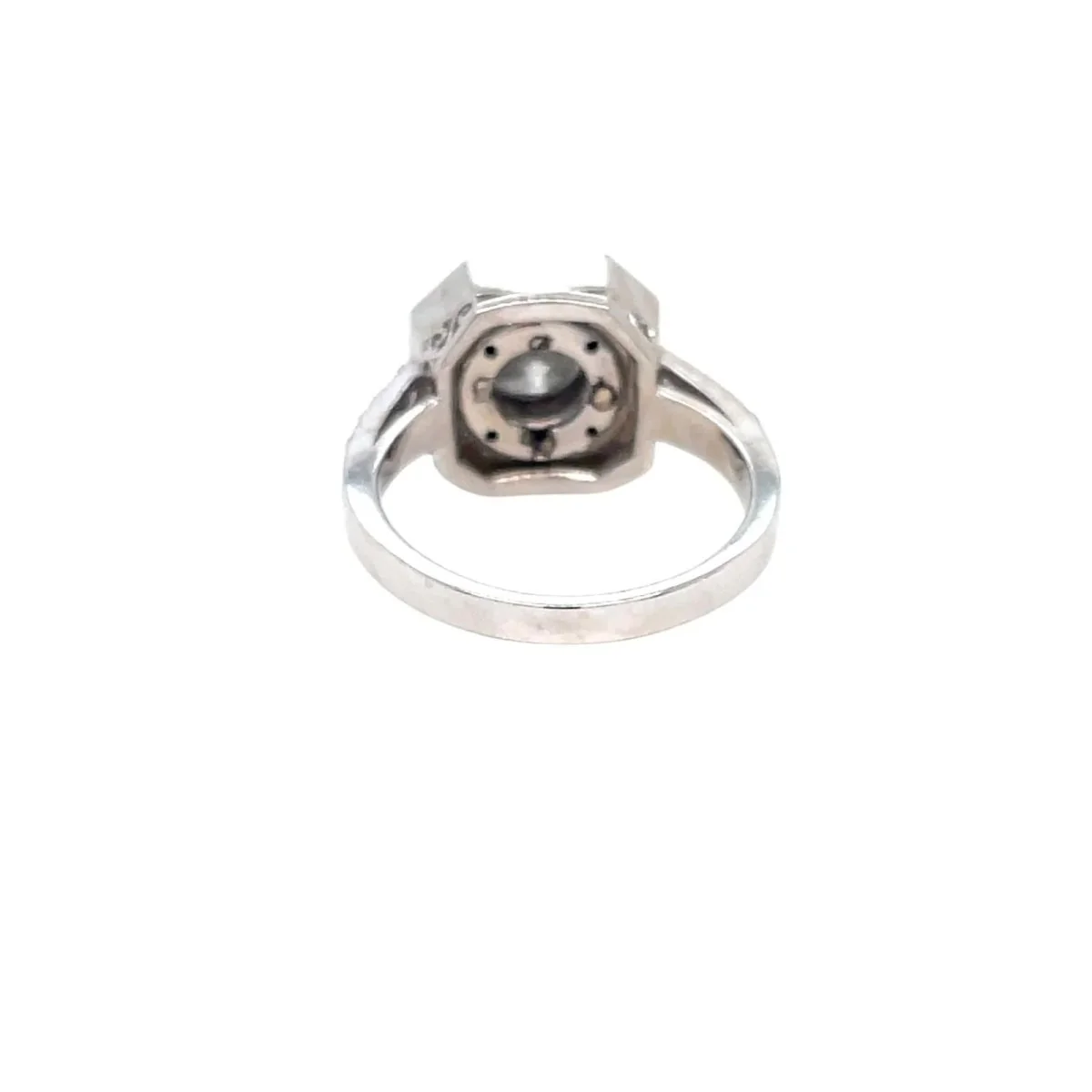 Bague Art Déco en or blanc, onyx et diamant - Image 4