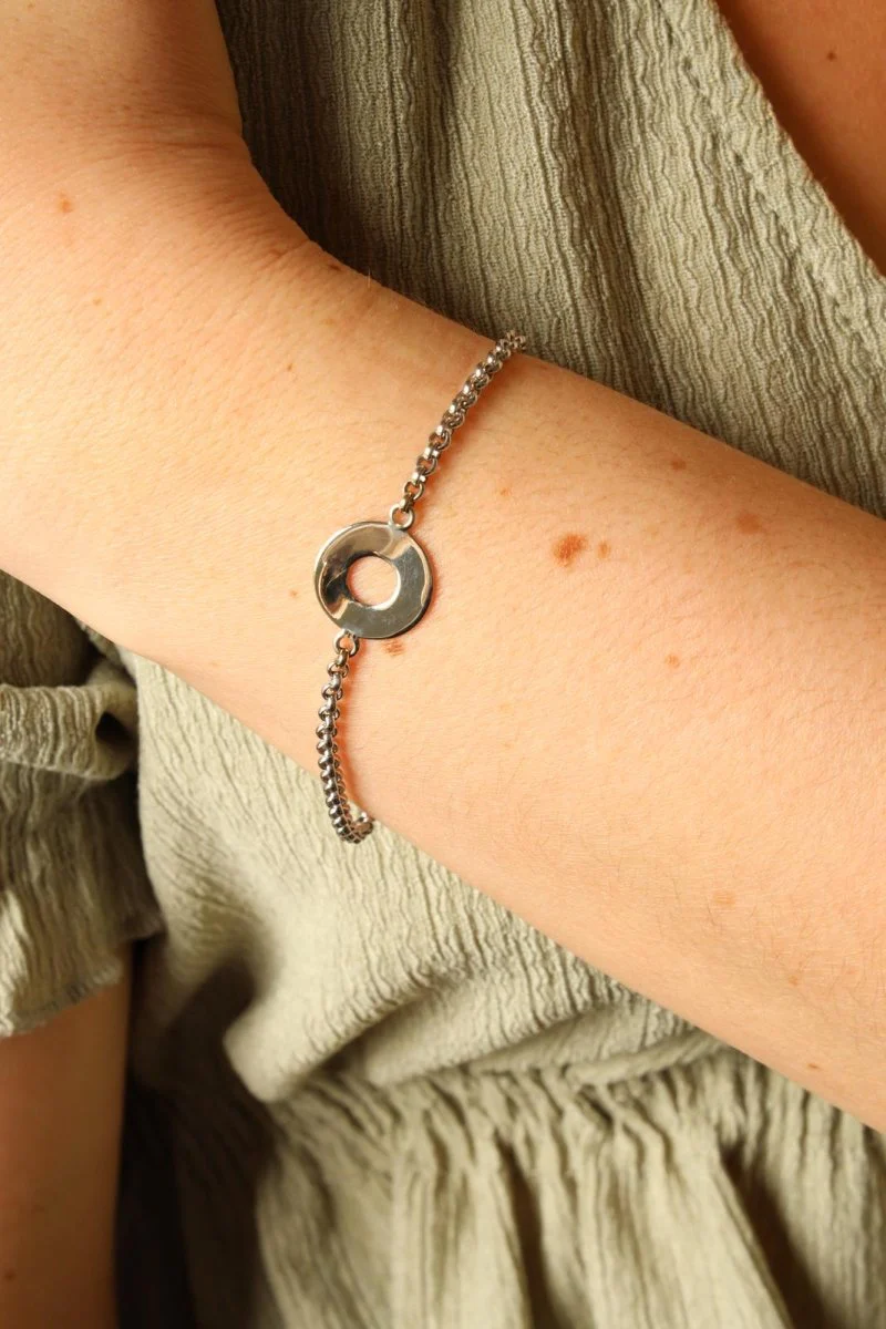 Bracelet Arthus Bertrand pastille en or blanc - Image 2