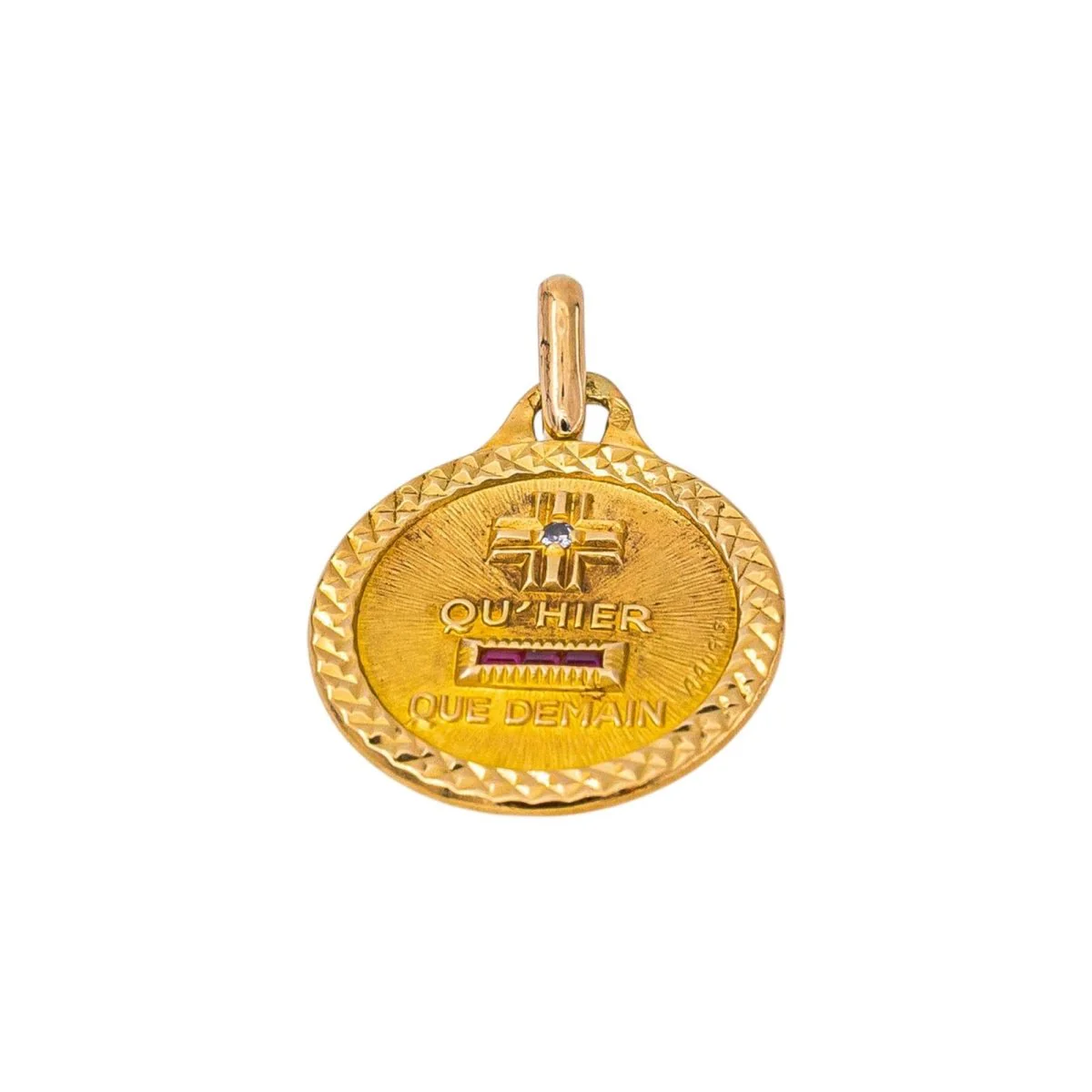 Pendentif AUGIS en or jaune, rubis et diamants - Image 3