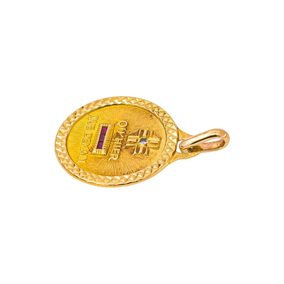 Pendentif AUGIS en or jaune, rubis et diamants - Image 5