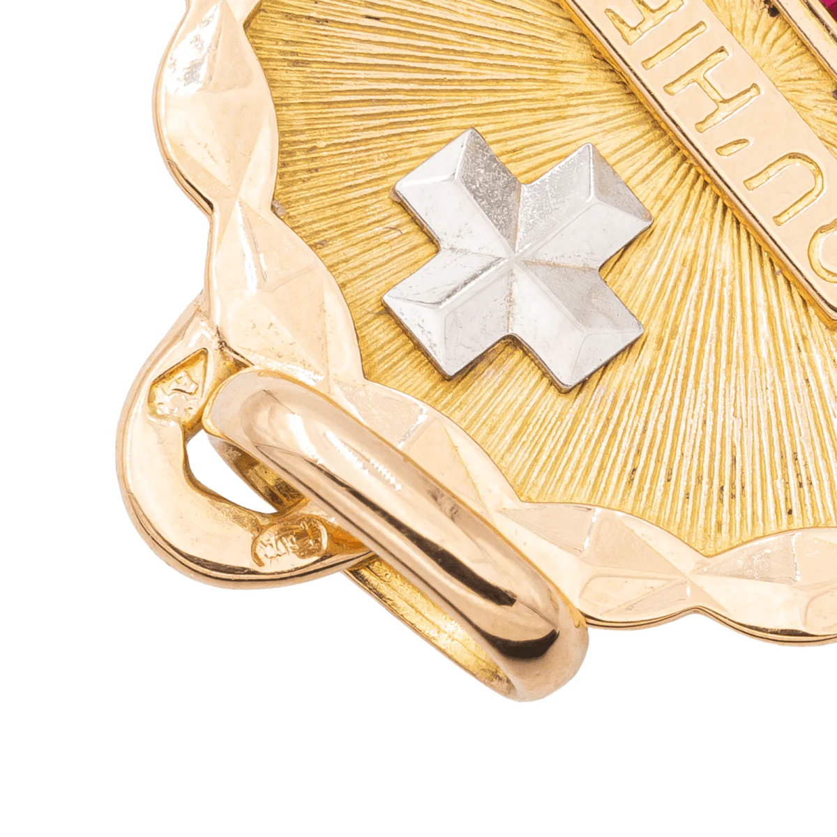 Augis Pendentif Médaille Médaille d'amour Or jaune Rubis - Image 4