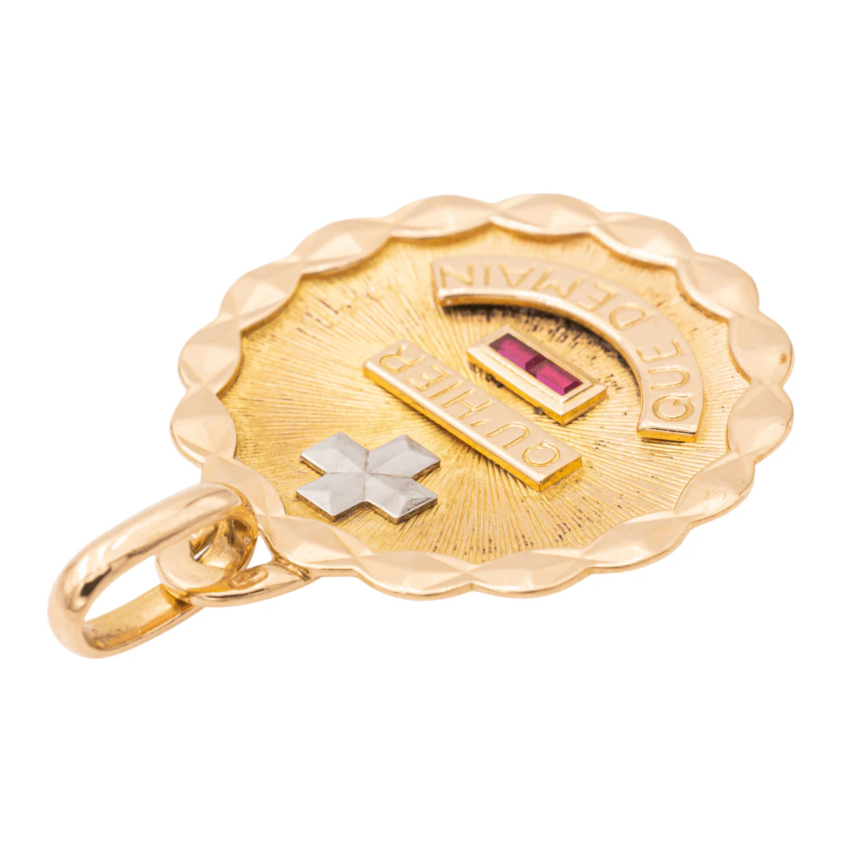 Augis Pendentif Médaille Médaille d'amour Or jaune Rubis - Image 5