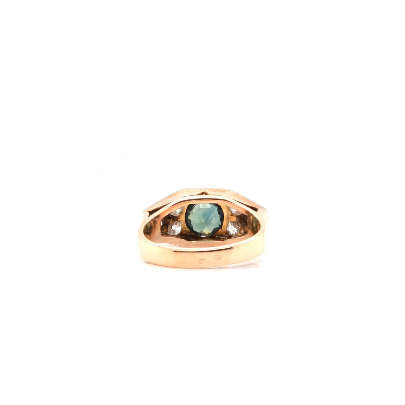 Bague Entourage en or, platine, saphir et diamant - Image 6