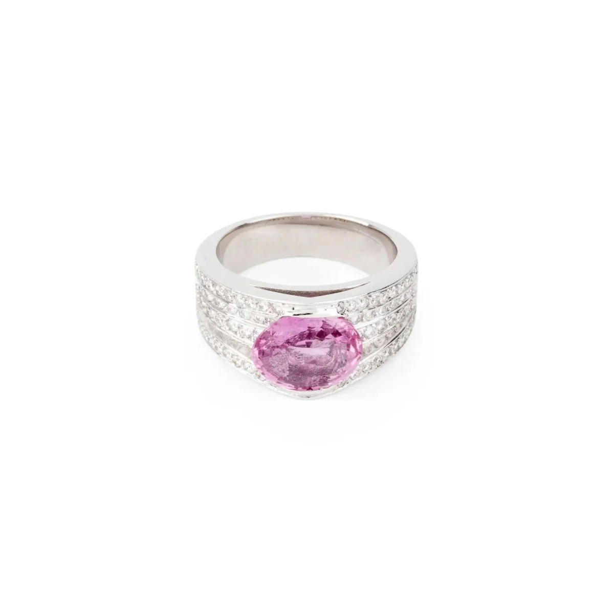 Bague or gris et saphir rose - Image 10