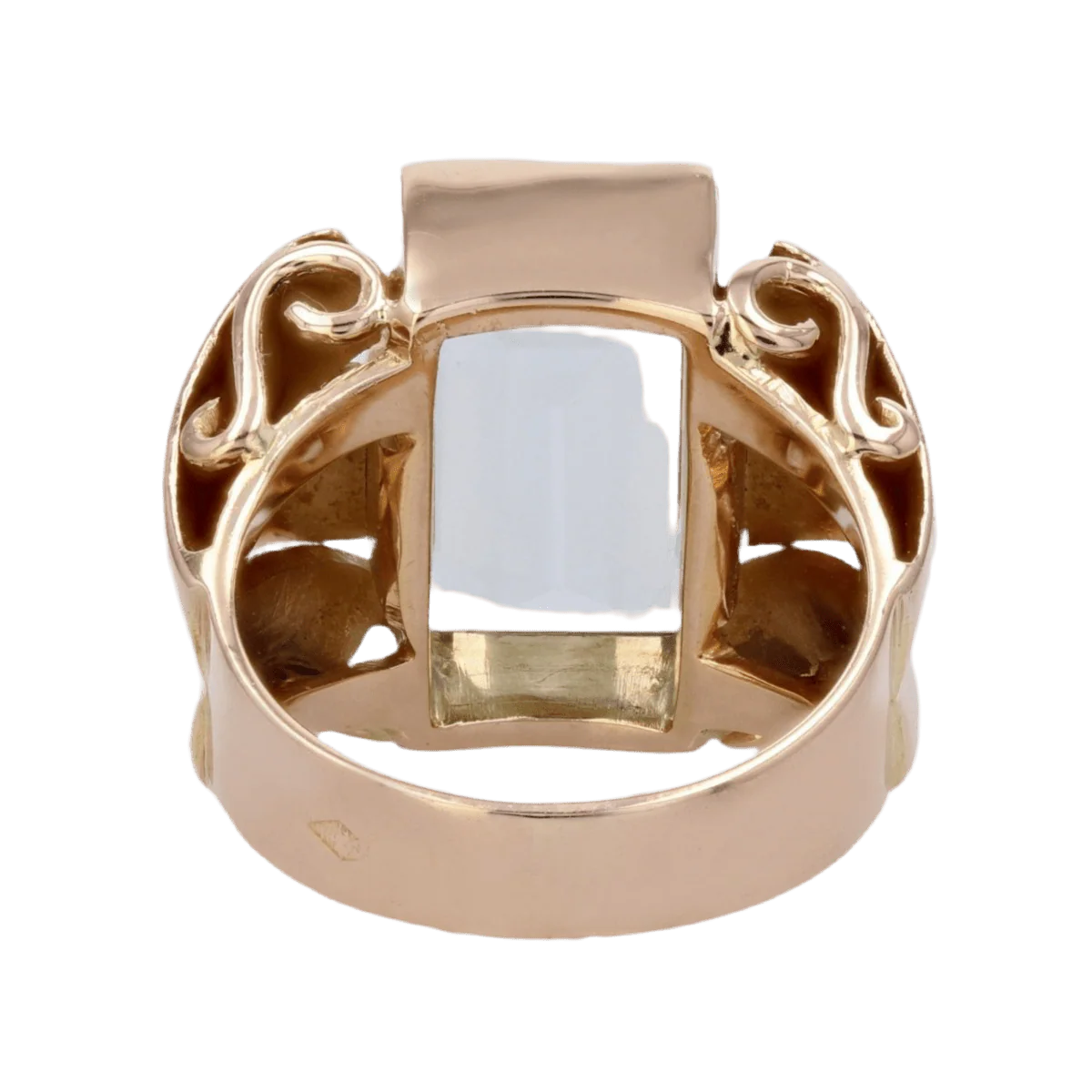 Bague Tank en or rose, aigue-marine et diamants - Image 4