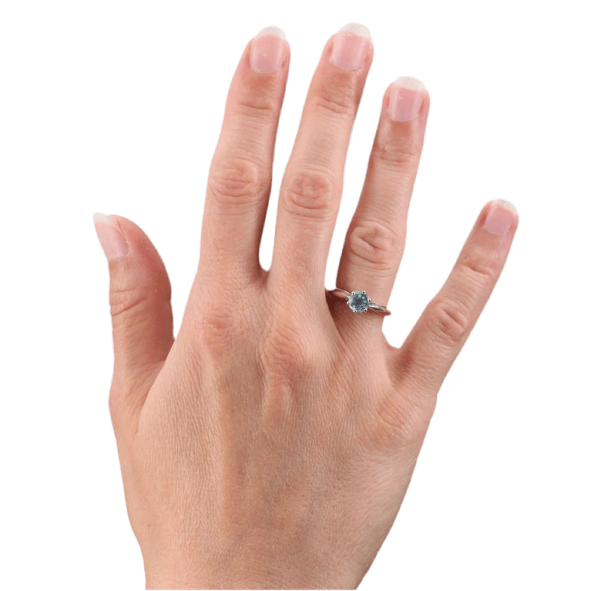 Bague Solitaire en or blanc  et aigue-marine - Image 2