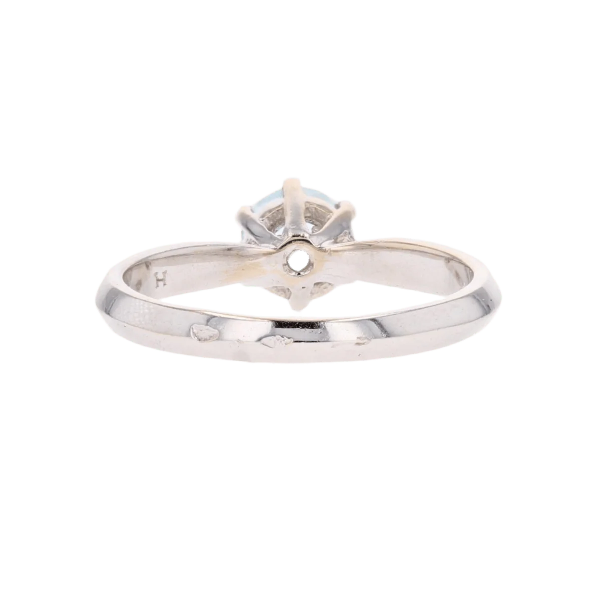 Bague Solitaire en or blanc  et aigue-marine - Image 4