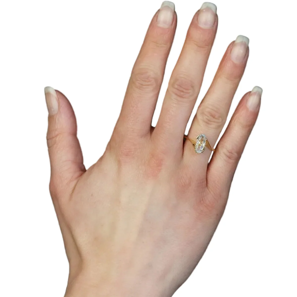 Bague Solitaire en or jaune et aigue-marine - Image 2