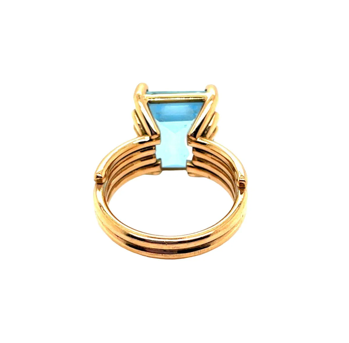 Bague Cocktail en or rose et aigue-marine - Image 3
