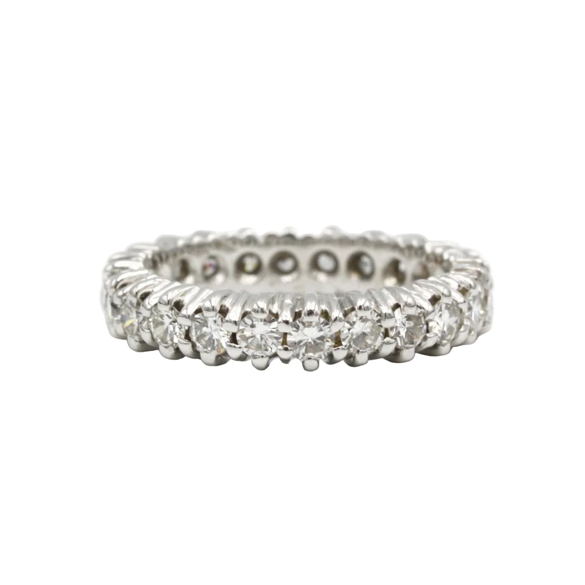 Bague Alliance américaine en or blanc et diamants