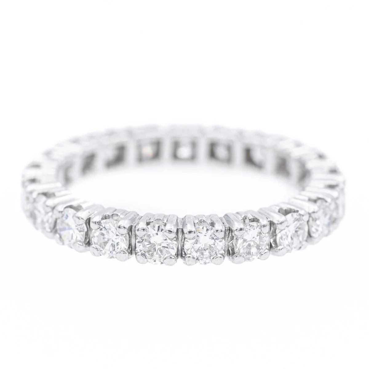 Bague Alliance américaine en or blanc et diamants