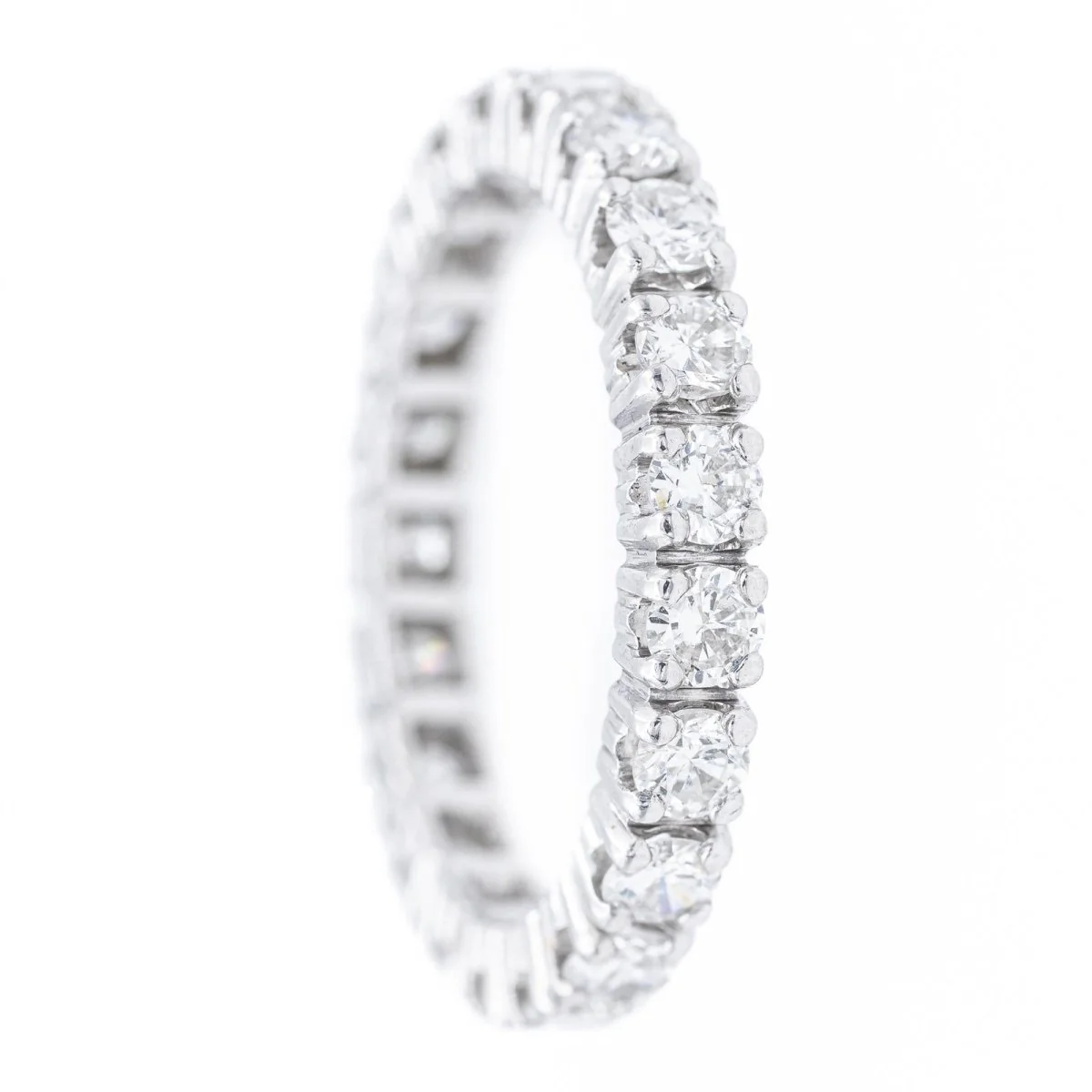 Bague Alliance américaine en or blanc et diamants - Image 6