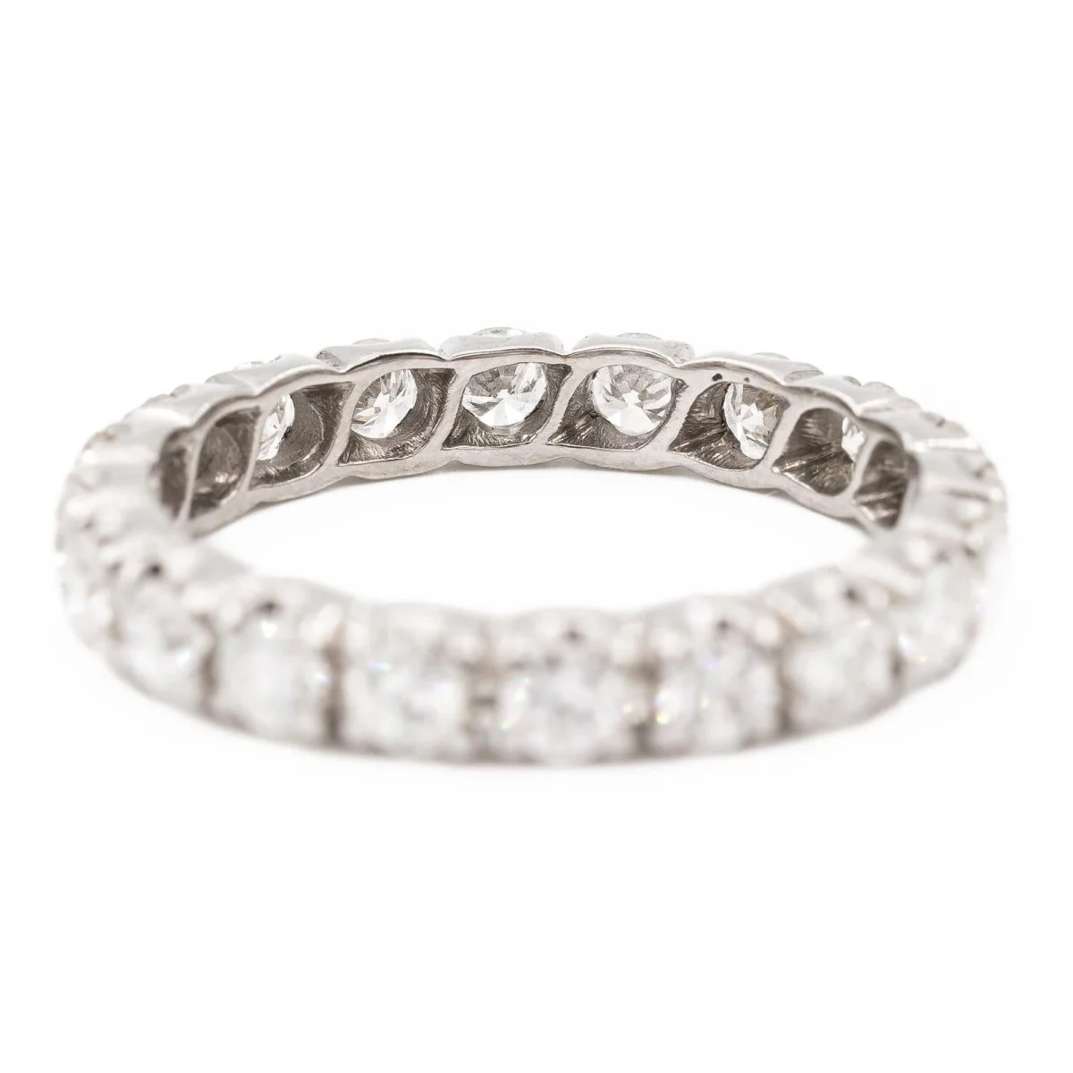 Bague Alliance américaine en or blanc et diamant - Image 2