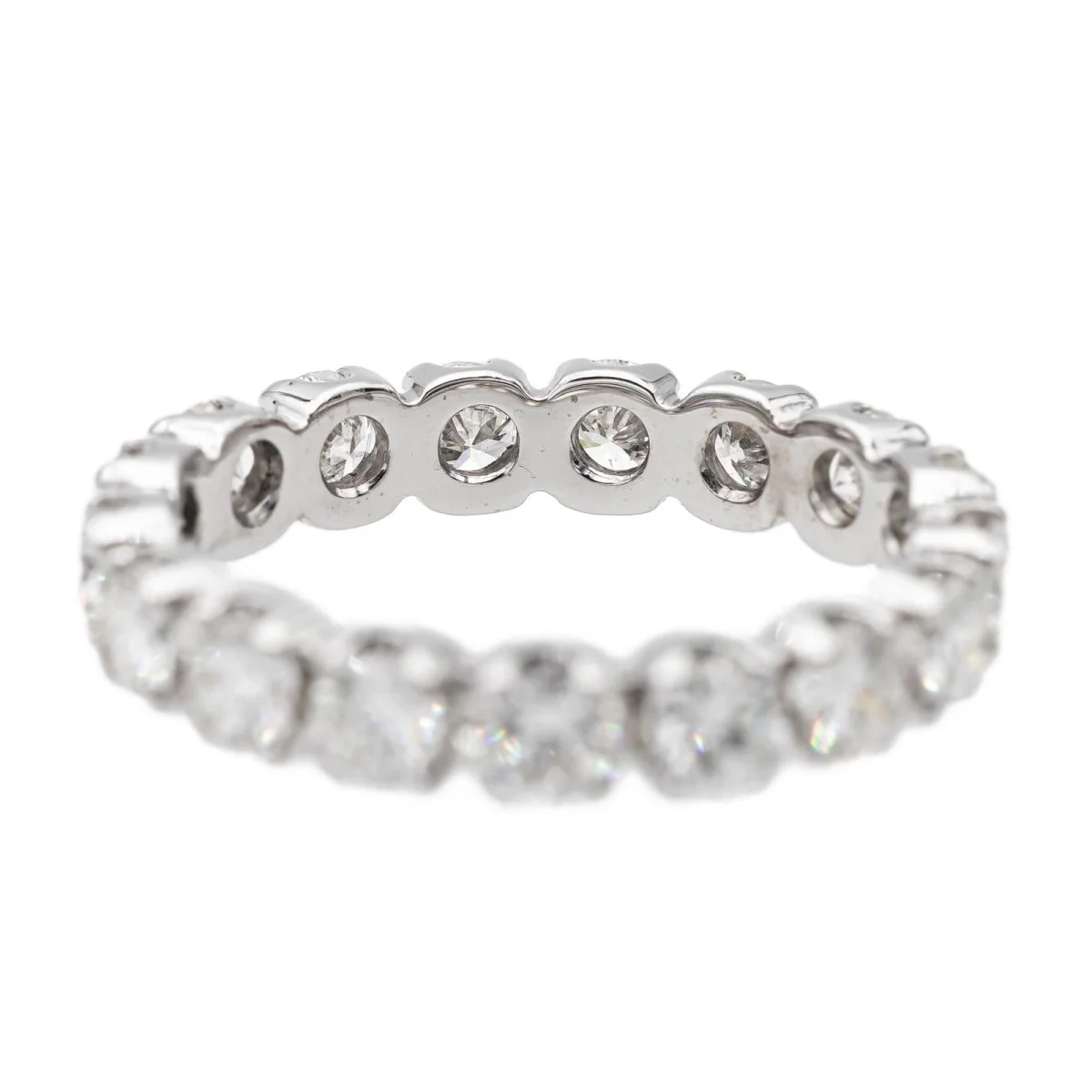 Bague Alliance américaine en or blanc et diamants - Image 3