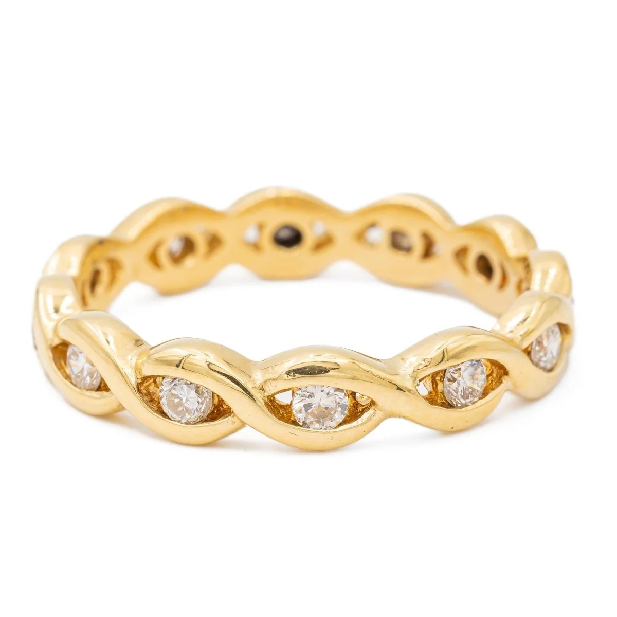 Bague Alliance américaine Or jaune Diamant