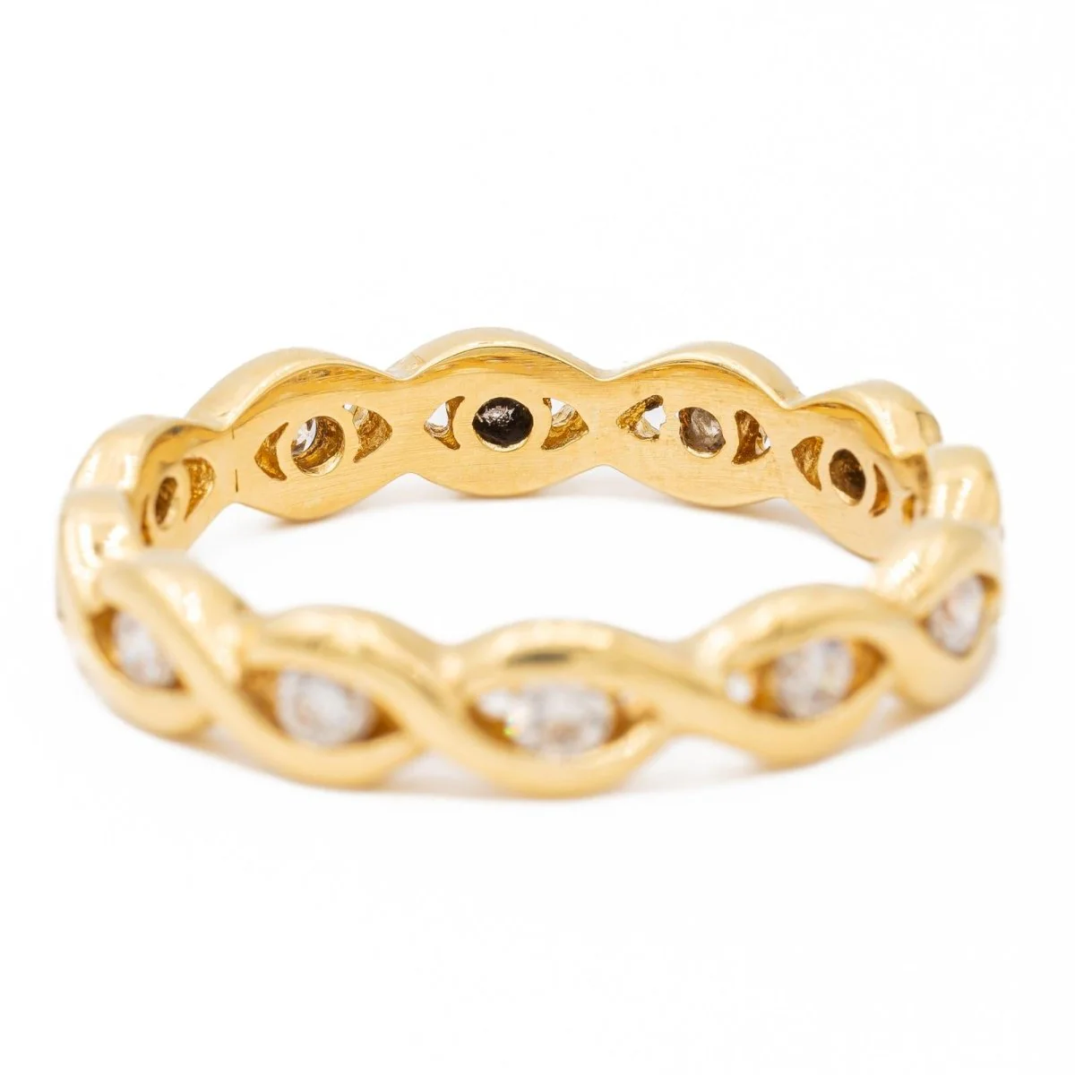 Bague Alliance américaine Or jaune Diamant - Image 2