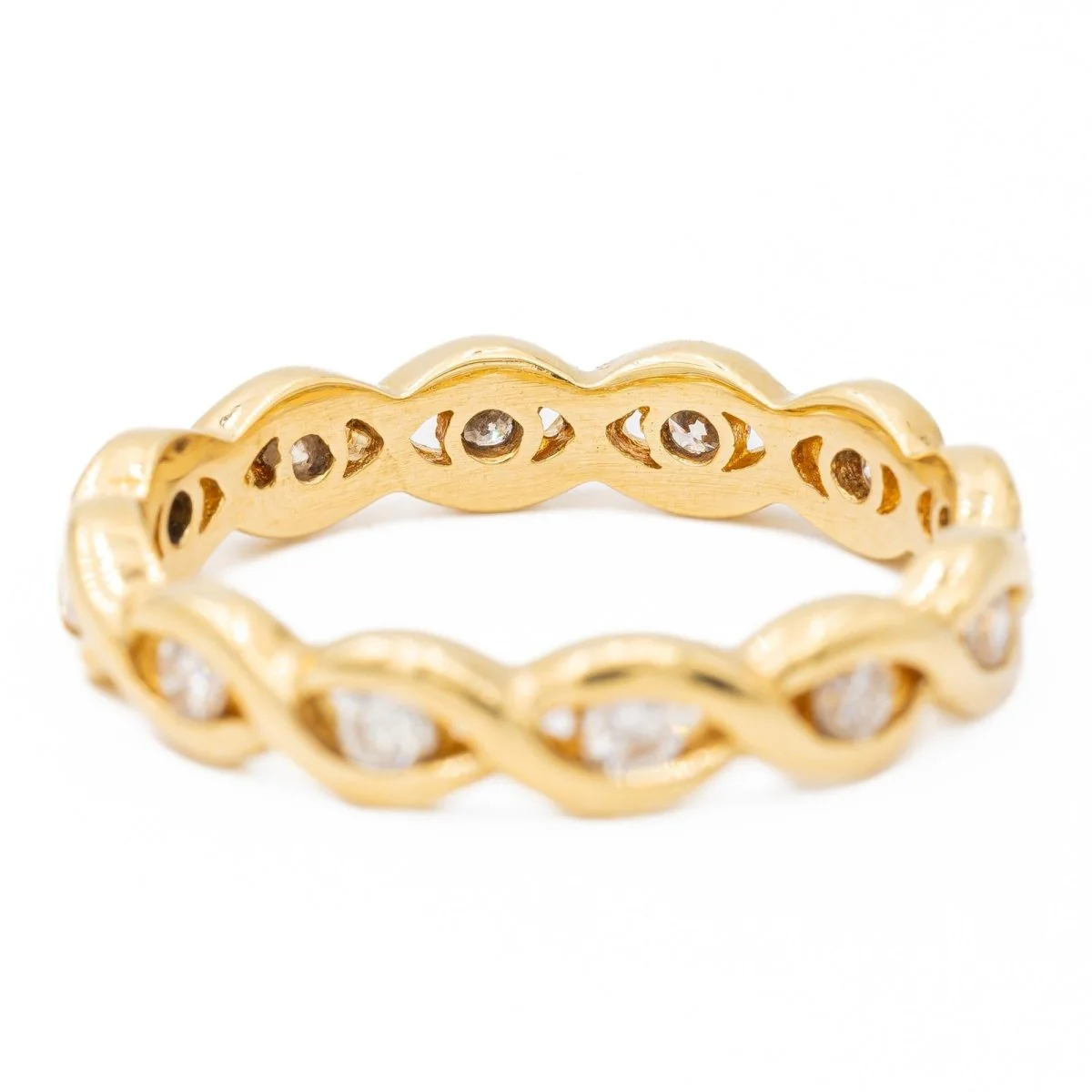 Bague Alliance américaine Or jaune Diamant - Image 5