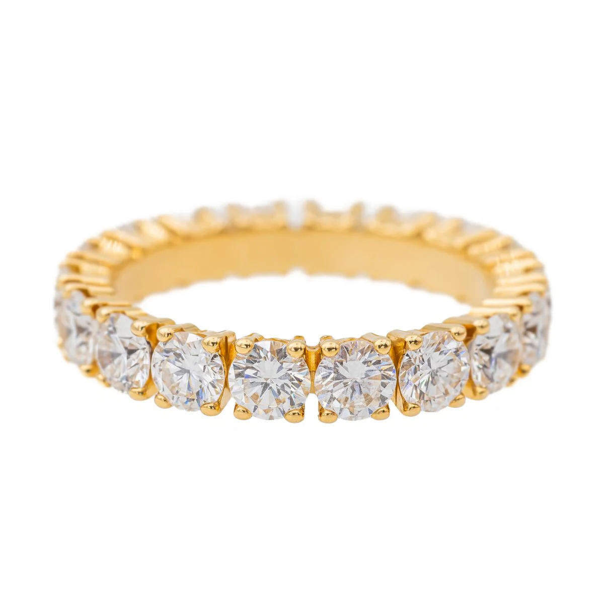 Bague Alliance américaine en or jaune et diamants - Image 3