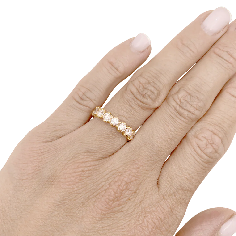 Bague Alliance en or jaune et diamants - Image 2