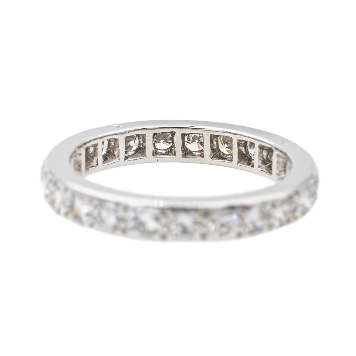 Bague Alliance américaine Platine Diamant - Image 5