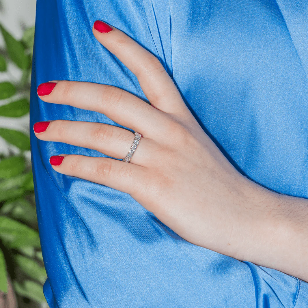 Bague Alliance en platine et diamants - Image 2