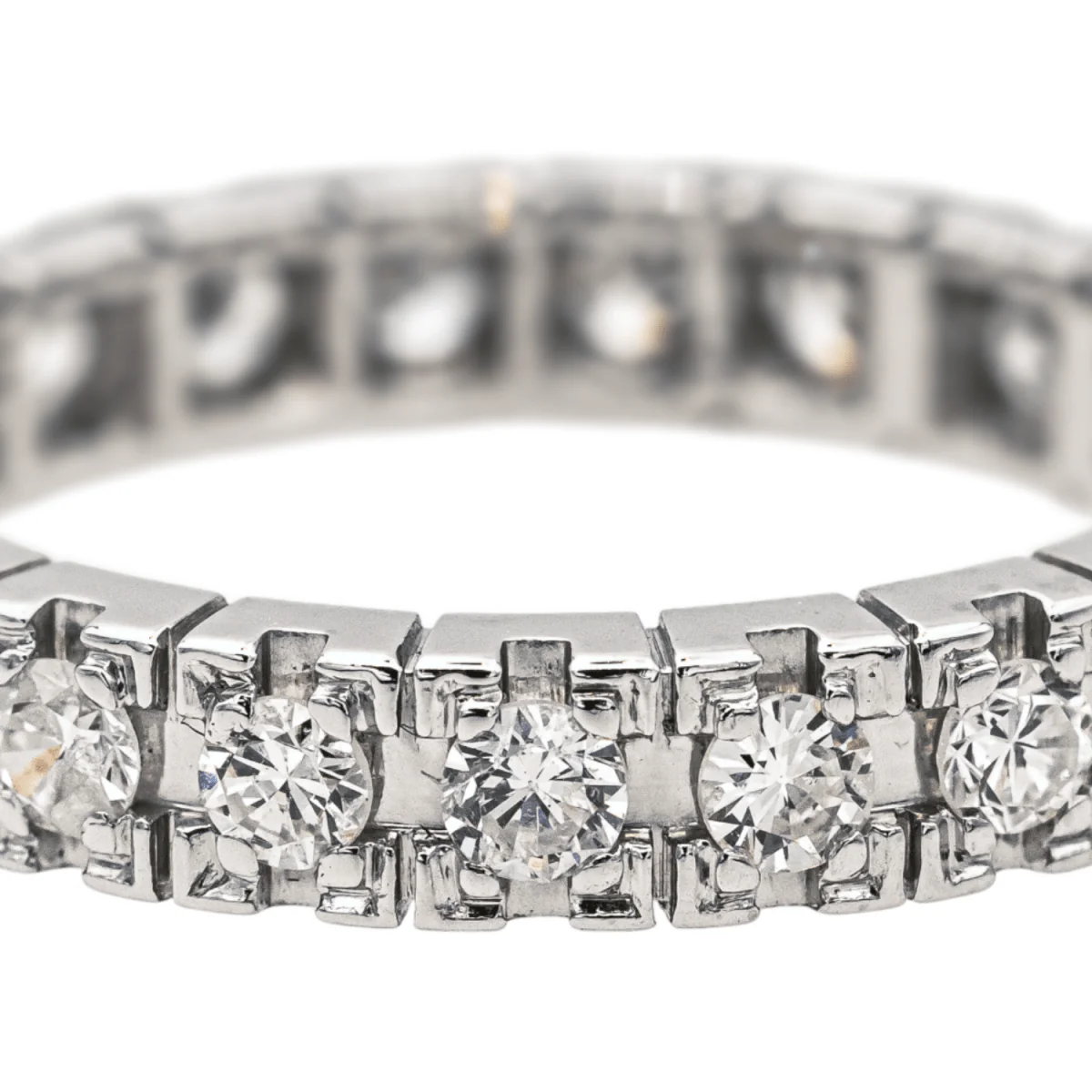 Bague Alliance en platine et diamants - Image 4