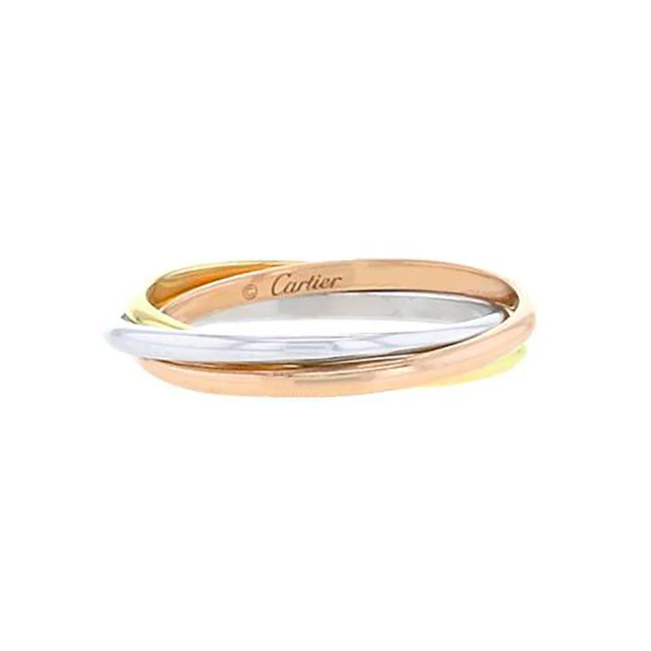 Bague Alliance CARTIER en or jaune, or blanc et or rose - Image 3